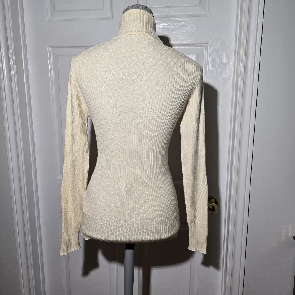 Varley Cream Ribbed Half-Zip Sweater - Picture 4 of 7